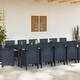 preview thumbnail 43 of 42, vidaXL Garden Dining Set 1315 pcs Anthracite/Brown Polt rattan - 350 x 100 x 73 cm