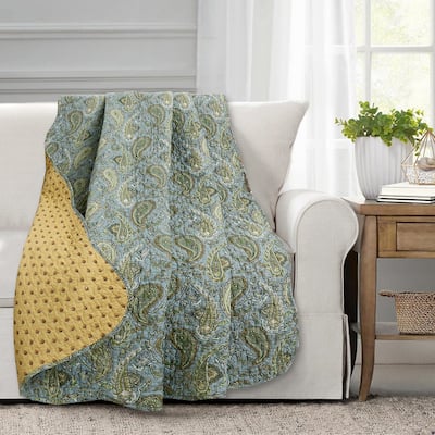 Cozy Line Rosales Paisley Reversible Cotton Throw Blanket