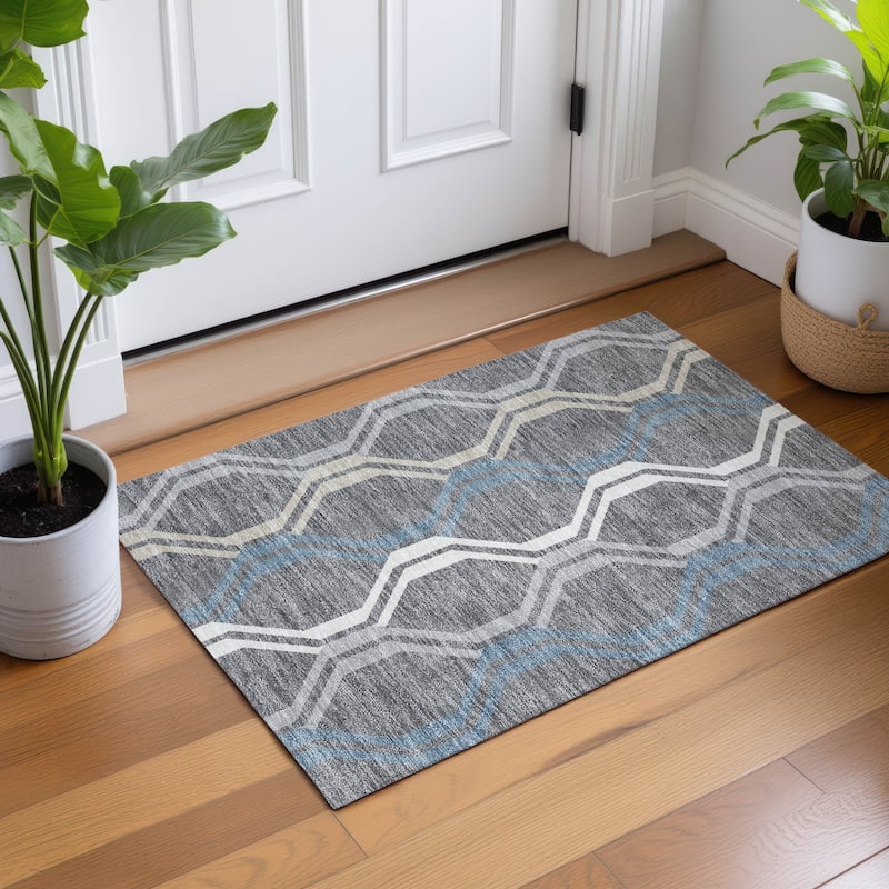Machine Washable Indoor/ Outdoor Contemporary Dimensions Chantille Rug