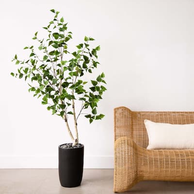 Artificial Potted Birch Tree - 5' - Green
