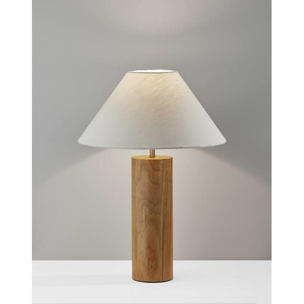 Canopy Natural Wood Block Table Lamp