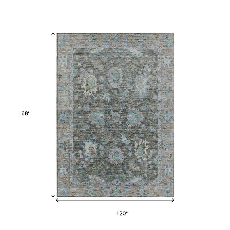 HomeRoots Floral Traditional Rectangle Outdoor Rug