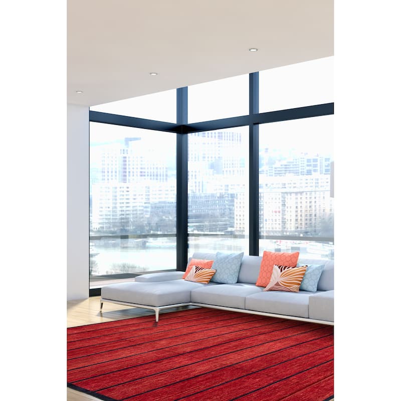 ECARPETGALLERY Hand-knotted Finest Peshawar Ziegler Red Wool Rug - 9'9 x 13'8