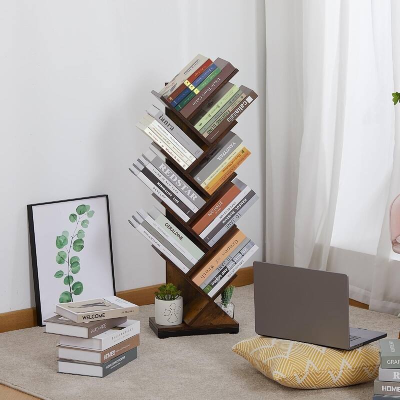 9 Tier Tree Bookshelf - 11.8"D x 7.4"W x 38.4"H
