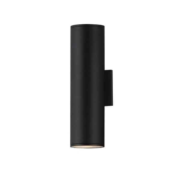 slide 2 of 4, Maxim 86216 Stout 2 Light 15" Tall LED Outdoor Wall Sconce Black