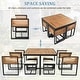 preview thumbnail 4 of 16, 18-Pieces Acacia Wood Patio Dining Set, 8 Cushioned Chairs & 8 Ottomans & 2 Square Table