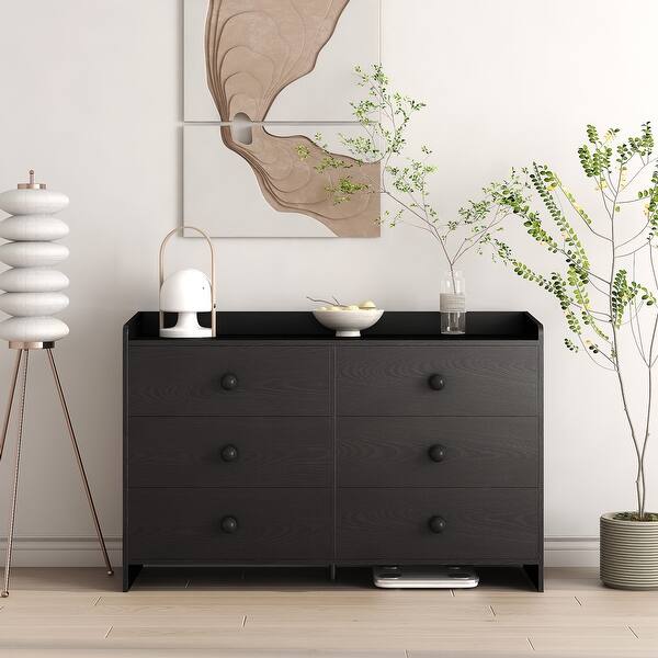 contemporary black bedroom dresser 6-Drawer Cabinet with Wide Storage, for Kitchen, Bedroom, Living Room, Hallway, - Bed Bath & Beyond This handmade solid wood Size: One (6.5 - 8.5) Women's Mini Dress White Style:H23DR1220155999B