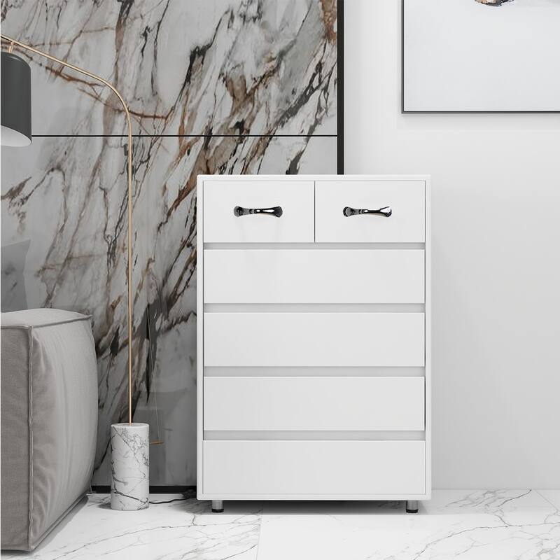 Six drawer side table for Living Room - White