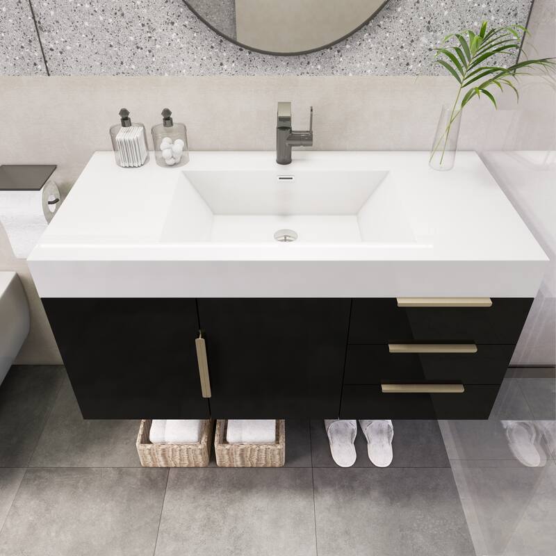 Noble 42" Wall Mounting Vanity (R Drawer) with Reinforced Acrylic Sink