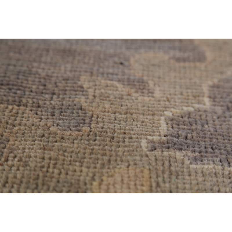 Hand Knotted Oriental 100% Wool Carpet Transitional All-Over Greys & Charcoal Oushak Area Rug - 9' 9'' X 8' 0''