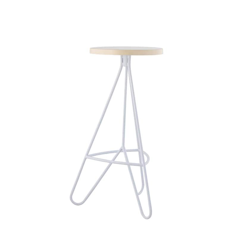 Chronos 30" Modern Industiral Iron Tripod Backless Bar Stool, by JONATHAN Y
