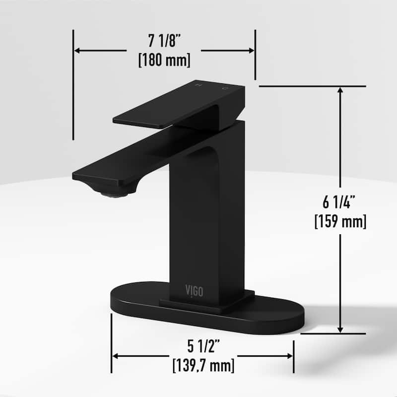 VIGO Dunn 6" H Single Handle Single Hole Bathroom Faucet