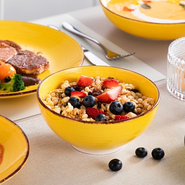 vancasso Bonita 27 Oz Cereal Bowls Set of 6, Ceramic 6 Pieces, Warm Color vancasso Bonita 27 Oz Cereal Bowls Set of 6, Ceramic 6 Pieces, Warm Color