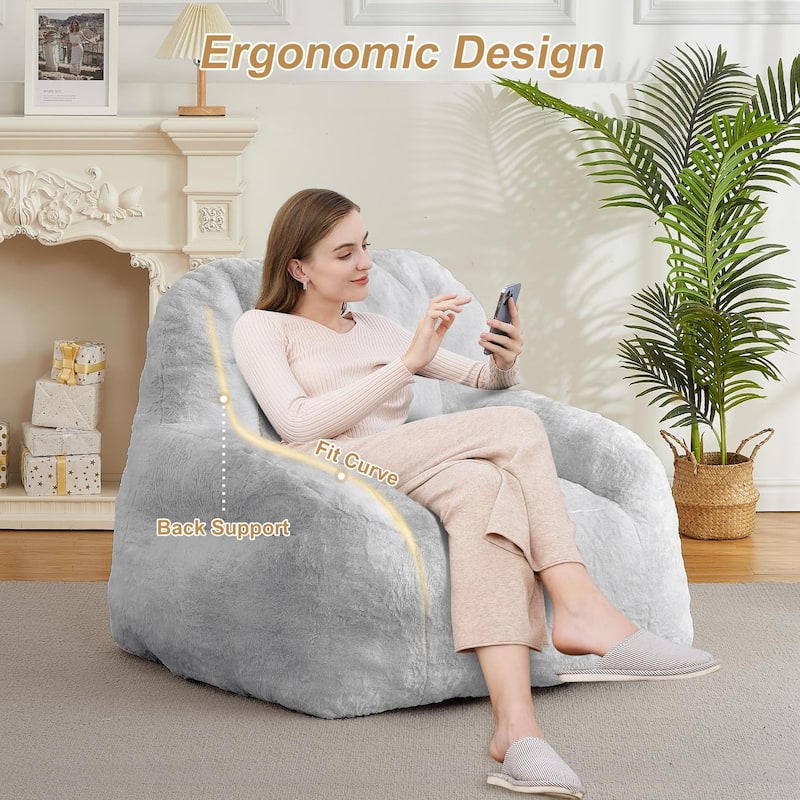 Large Bean Bag Chair, Comfortable Lounge Chair with Armrests