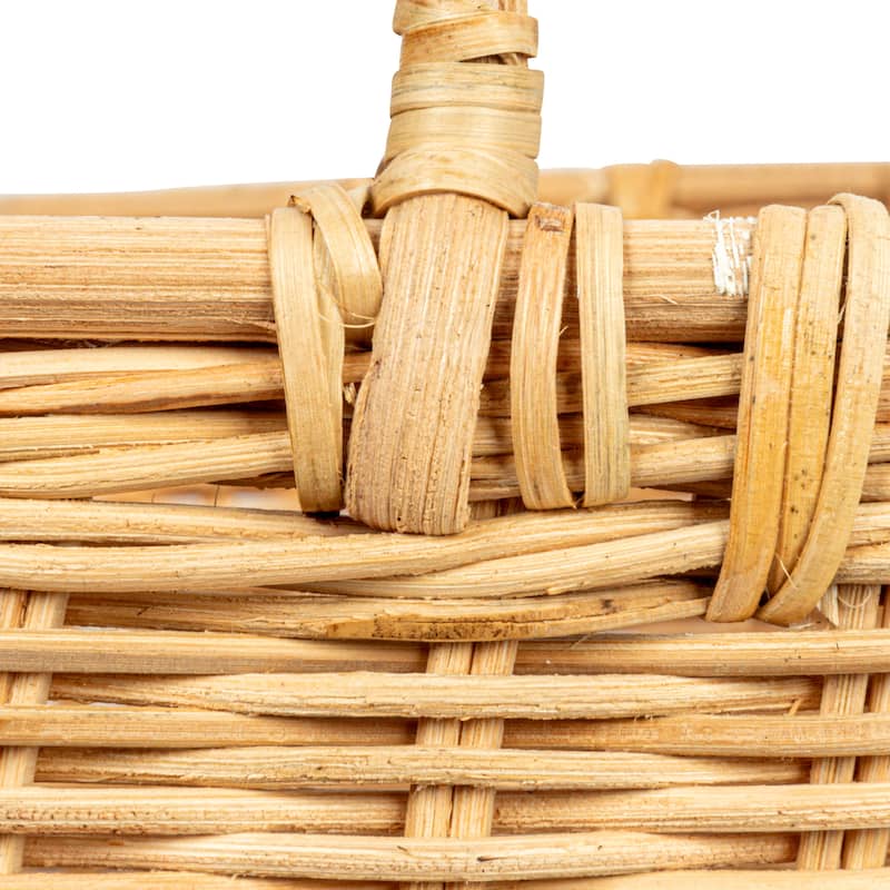 Various Rattan Baskets with Handles - 20.5"L x 20.5"W x 17.7"H