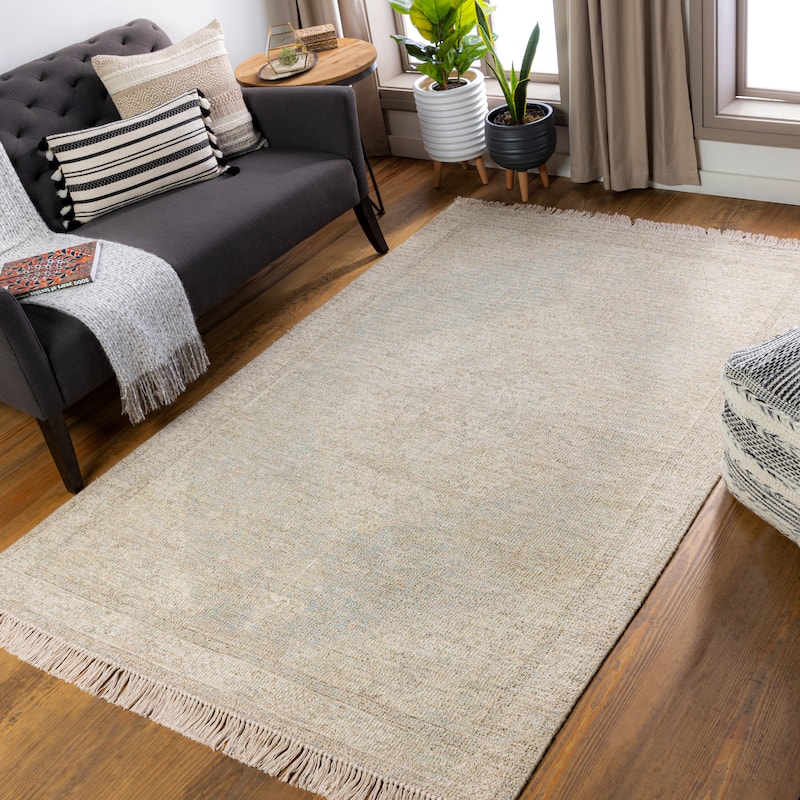 Artistic Weavers Arja Handmade Vintage Medallion Area Rug - 8' 6" x 12' - Beige/Aqua