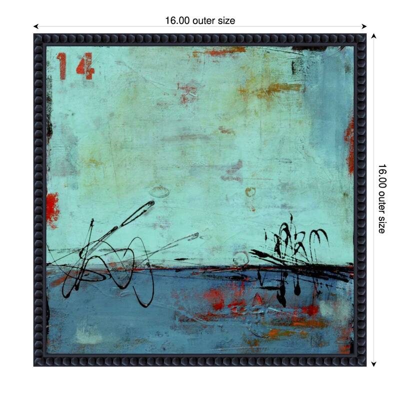 Blue Bay Marina No. 2 by Erin Ashley Framed Canvas Wall Art Print - 16 x 16 in