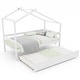 preview thumbnail 4 of 20, Kids Twin Size House Bed with Trundle and Roof