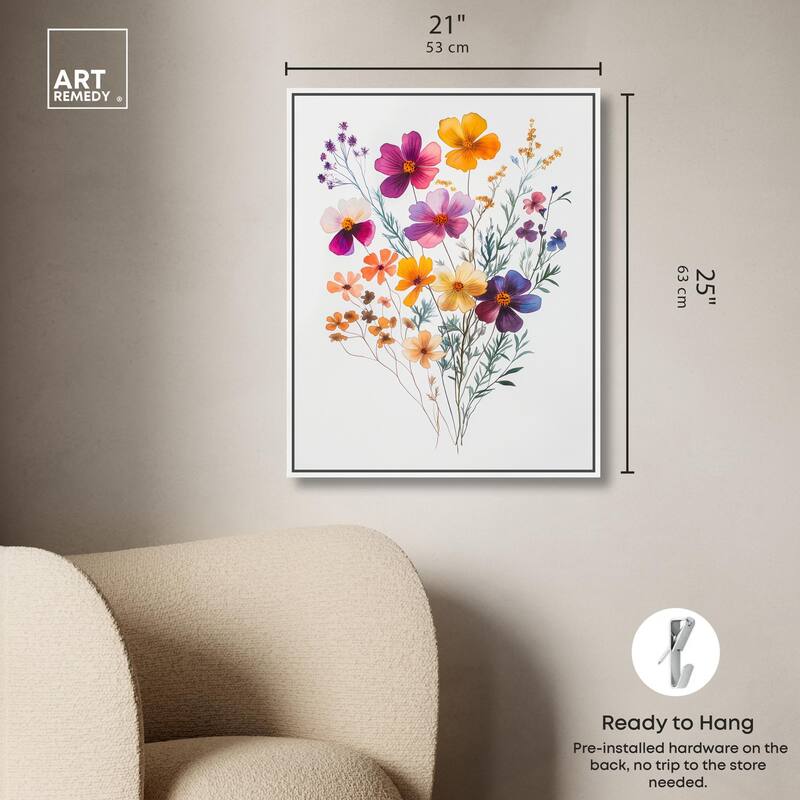Watercolor Wildflower Canvas by Art Remedy