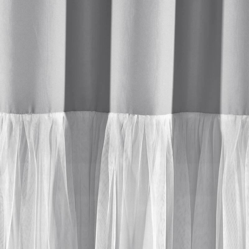 Lush Decor Tulle Skirt Colorblock Shower Curtain