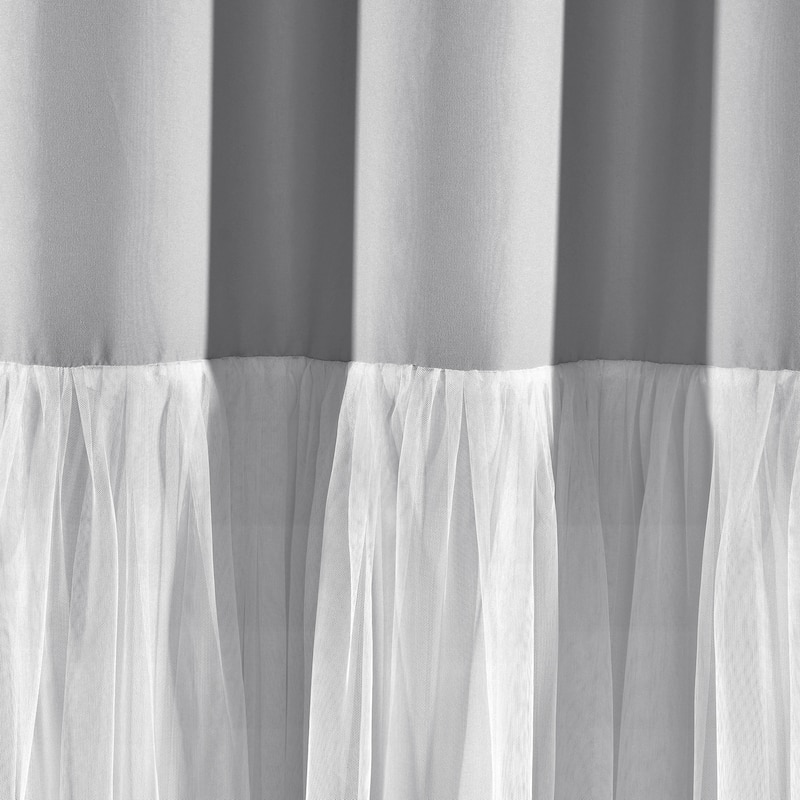 Lush Decor Tulle Skirt Colorblock Window Curtain Panel Pair - 84" x 40"
