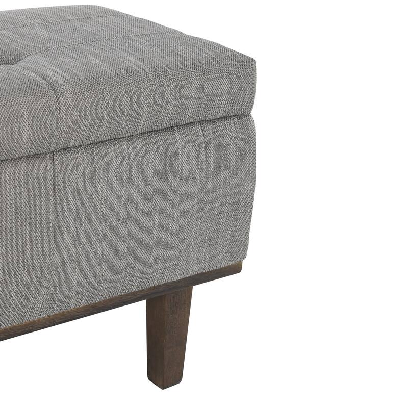 Louise Tufted Storage Bench, Gray 54" By Kosas Home