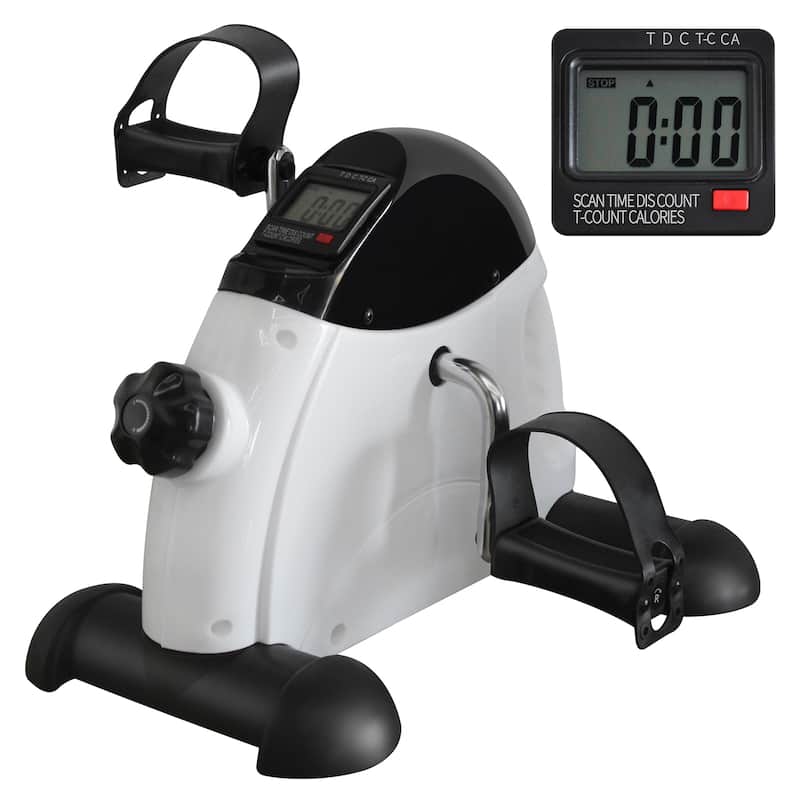Under Desk Mini Exercise Bike,Home Fitness Equipment,Walking Machine，Rehabilitation Training - Small - Black/Off-White