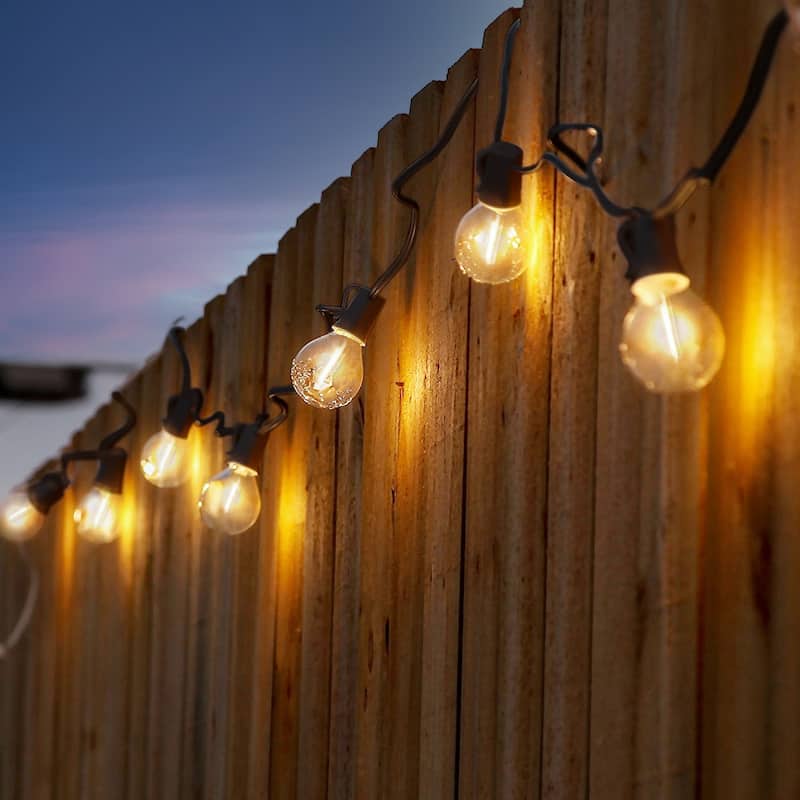 Brightech Ambience Pro 12-Light 27 ft. Outdoor Solar 1W 2700k LED G45 Globe Bulb String-Light