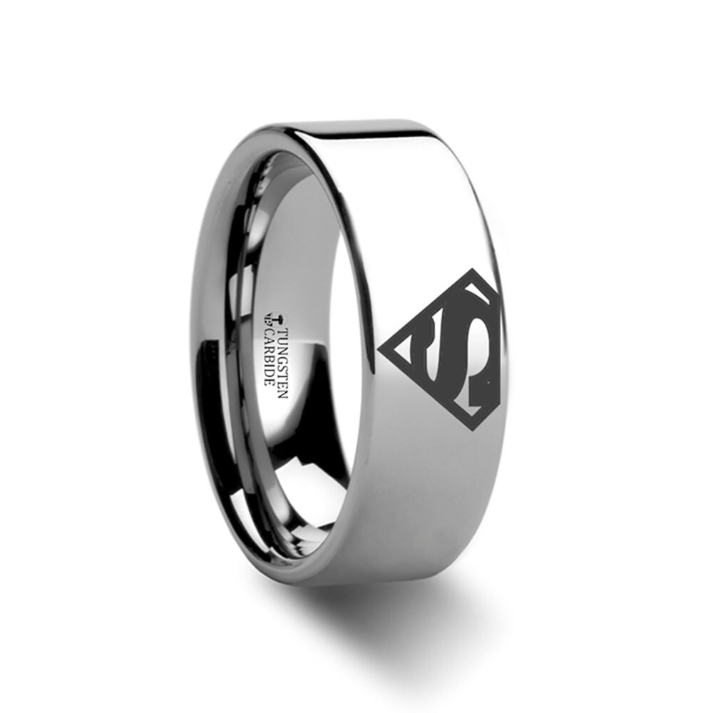 Shop Thorsten Superman Symbol Mens Tungsten Ring Lifetime