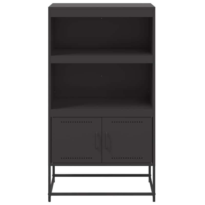 vidaXL Highboard Storage Side Cabinet Cupboard Living Room Furniture Steel - 27.0 x 15.2 x 48.6