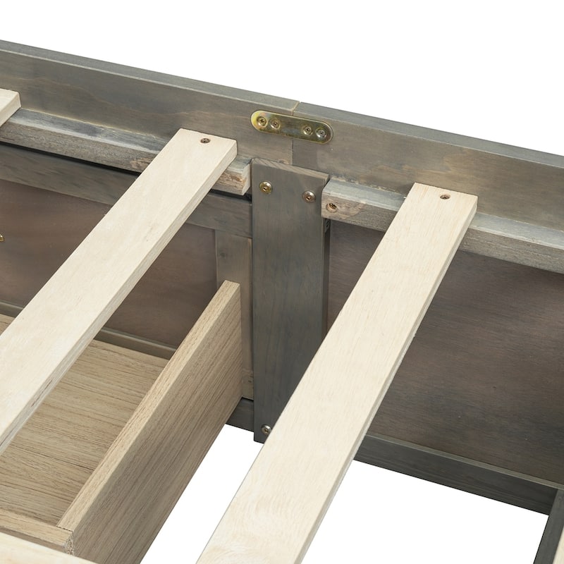 Queen Size Platform Bed with 6 Storage Drawers