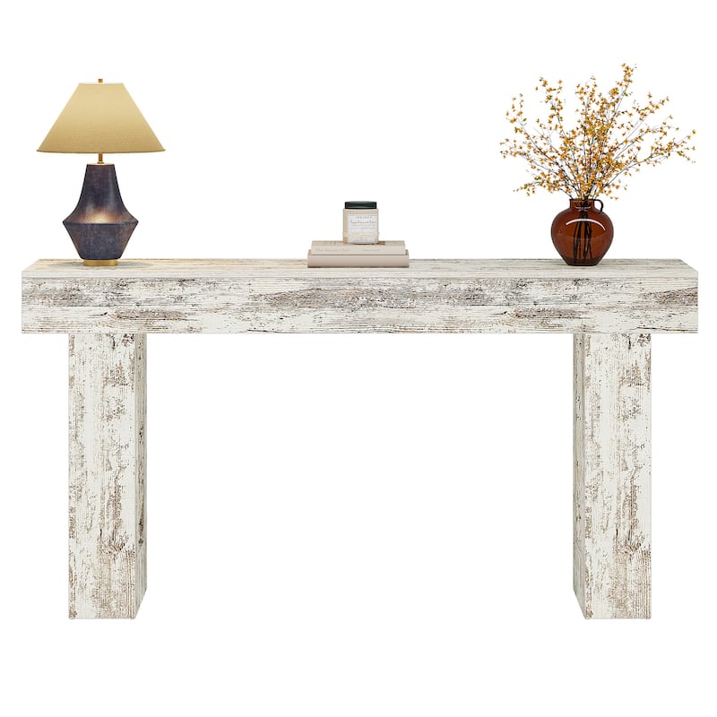 Farmhouse Console Table, 63-Inch Long Narrow Sofa Table Behind The Couch