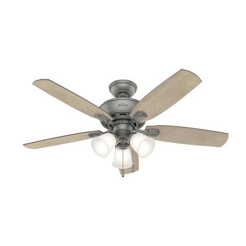 Hunter 48" Belfield Ceiling Fan with LED Light Kit and Pull Chain - Transitional, Farmhouse, Rustic - Exclusive!