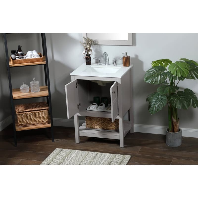 Elegant Lighting VF16424 Theo 24" Free Standing Single Basin Vanity