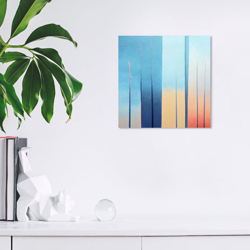 Wynwood Studio Canvas Abstract Linear Color Cascade Blue and Modern & Contemporary Wall Art Canvas Print