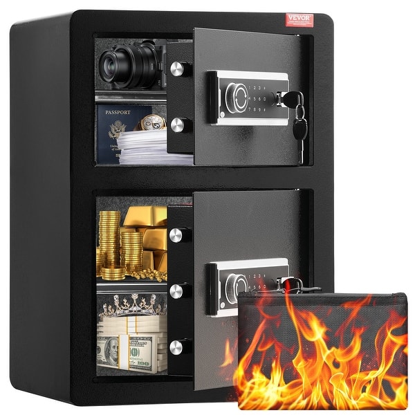 slide 2 of 28, Double Doors Safe Box for Money Documents Jewelry and Valuables 3.5 cu.ft
