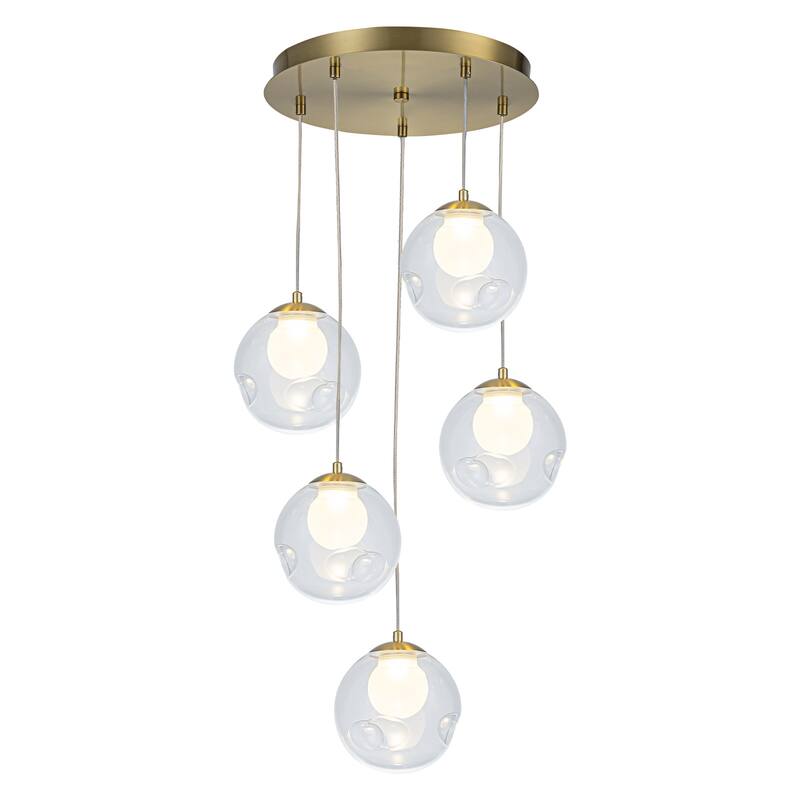 Modern Textured Glass Globe Pendant Light Frosted Shade Dining Room
