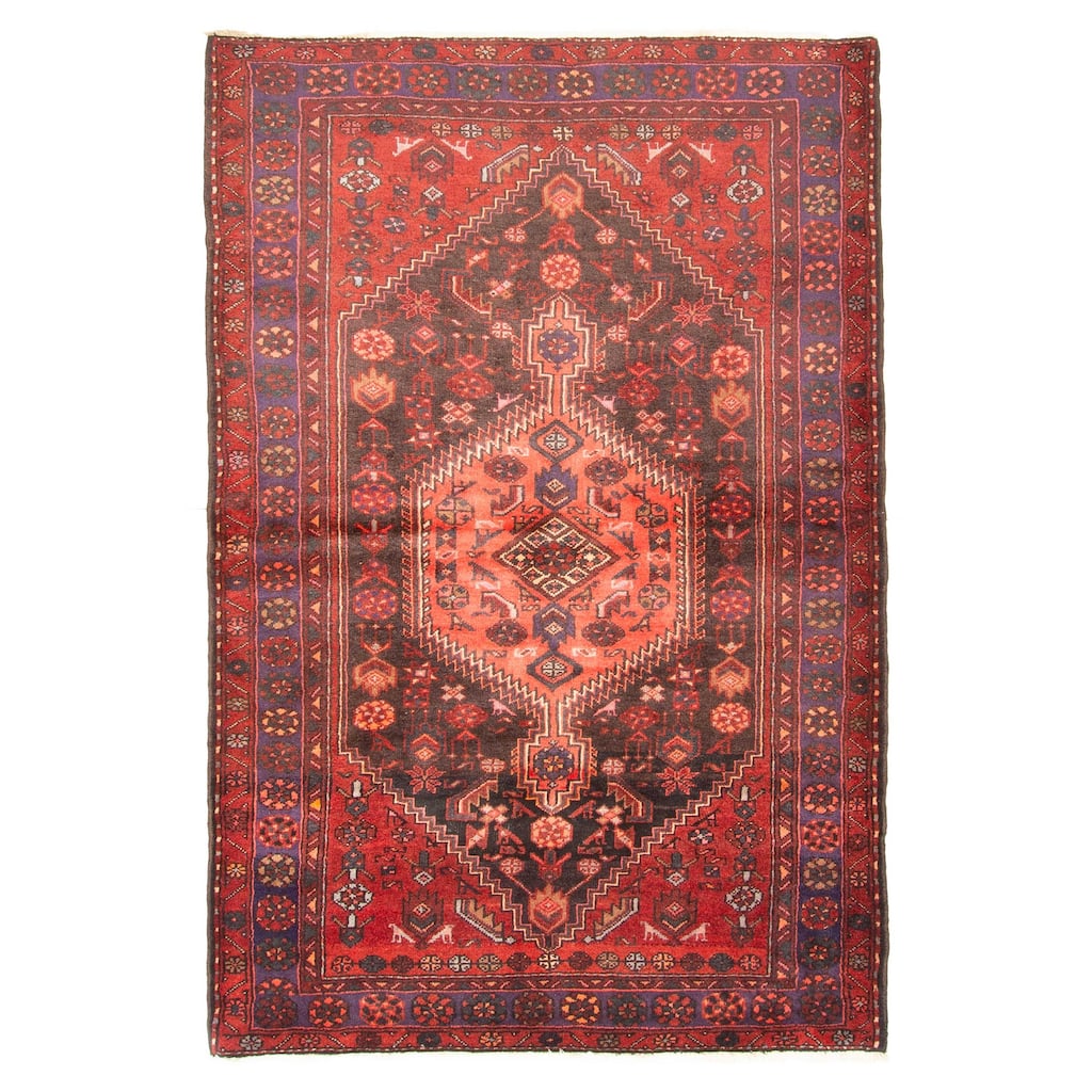 ECARPETGALLERY Hand-knotted Andelz Dark Grey Wool Rug - 4'7 x 6'10