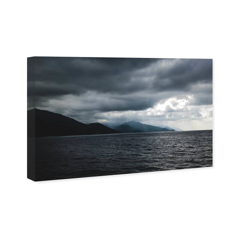 Wynwood Studio Canvas Nautical and Coastal Its going to rain Blue and Dark Blue Nautical & Coastal Wall Art Canvas Print