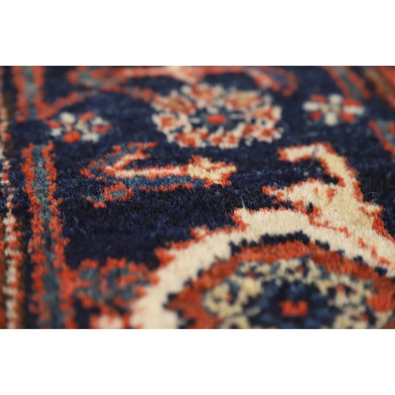 Hand Knotted Oriental 100% Wool Carpet Traditional Medallion Oranges & Rust Malayer Area Rug - 8' 0'' X 4' 6''