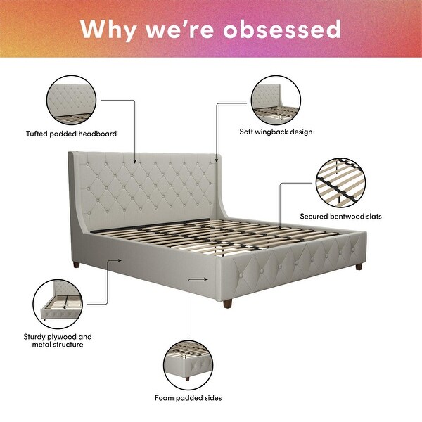 CosmoLiving by Cosmopolitan Mercer Upholstered Platform Bed Frame Bed Bath Beyond 25772297