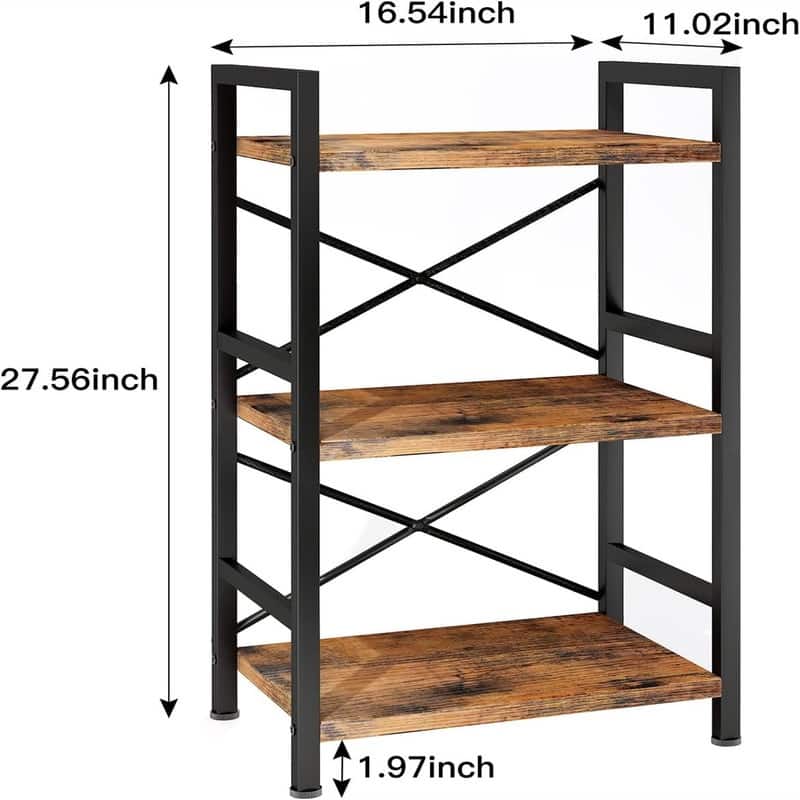 Metal Small Bookcase - 16.54"D x 11.02"W x 27.56"H