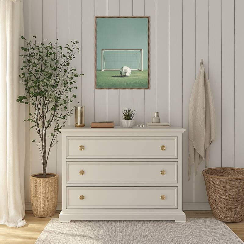 Soccer Goal by Andreas Magnusson (18 x 24 in.), Framed Canvas Wall Art Print