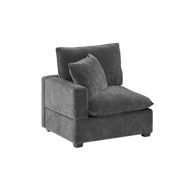 31.5*30" Left Seat Module for Modular Sofa, Dark Gray, Flexible, Pure Foam Cushion