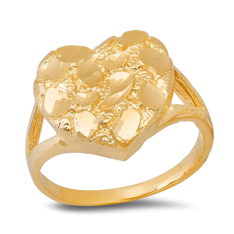 Sterling Silver and Gold Plated Silver Nugget Ring by Roberto Martinez - 8 - Yellow