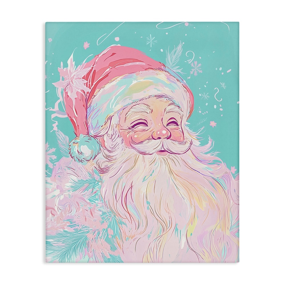 Stupell Pastel Jolly Santa Claus Canvas Wall Art Design By Arlington Prints