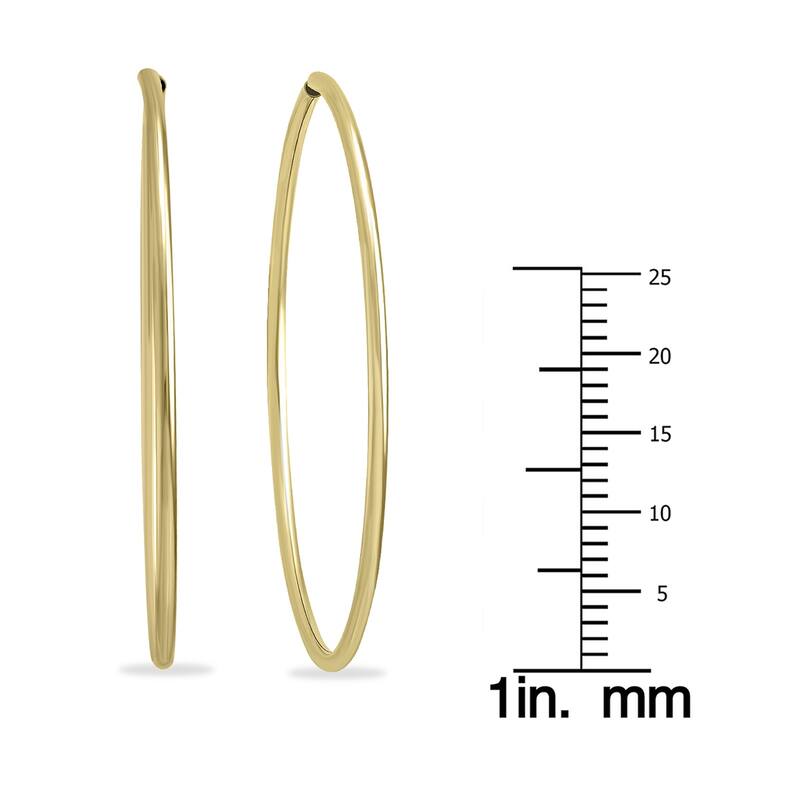 Marquee Jewels 1 1/2 Inch Endless 14K Yellow Gold Filled Hoop Earrings
