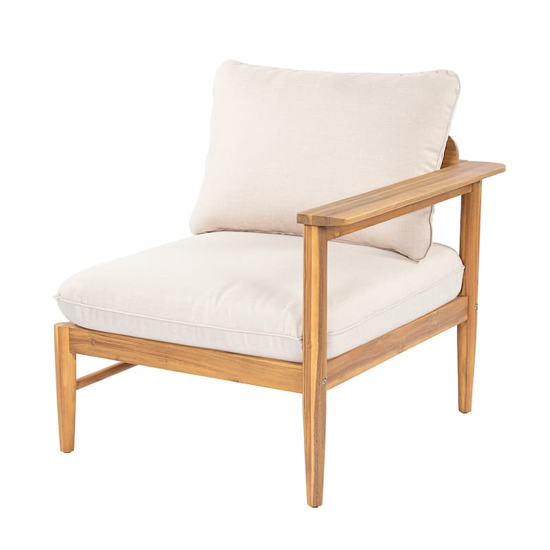 Christopher Knight Home - Terassi 5-Piece Acacia Wood Outdoor L-Shaped Sectional Sofa Set with Ottoman, Light Teak Finish