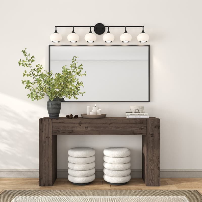 Acroma Aged Brass/Polished Chrome Finish Modern Globe Vanity Light