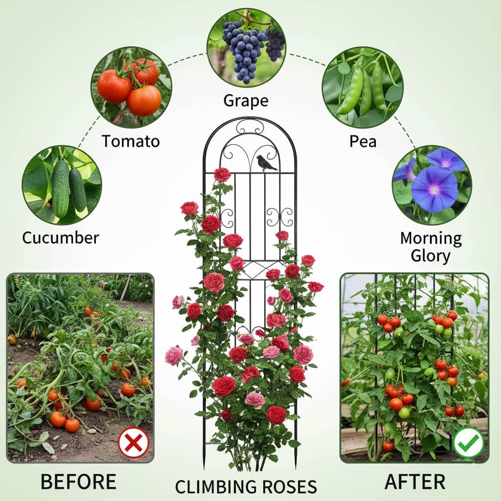 71 in Garden Tall Plant Trellis for Climbing Plants